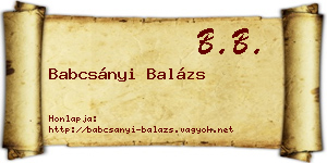 Babcsányi Balázs névjegykártya
