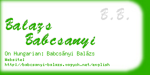 balazs babcsanyi business card